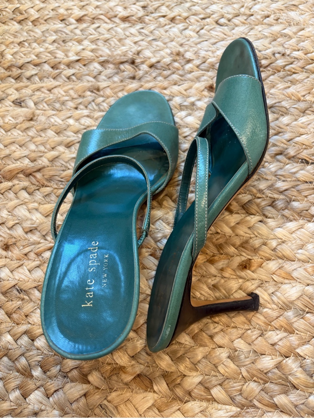 Kate Space Turquoise Leather Heels | Size 7.5 - Picture 5 of 5